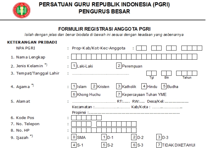 Pendaftaran PGRI Manokwari Selatan - Persatuan Guru Republik Indonesia Cabang Manokwari Selatan